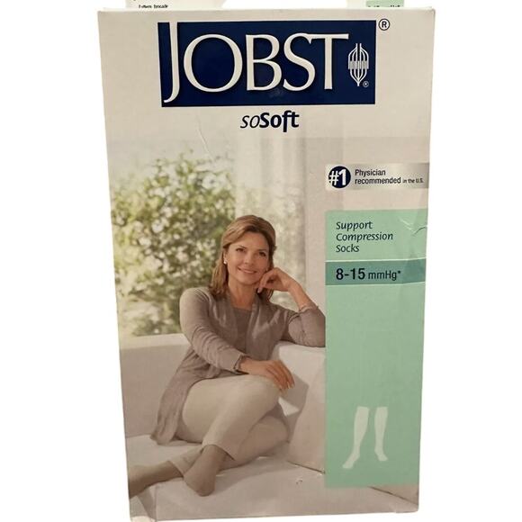 Jobst SoSoft Compression Brocade Knee High Socks | Womens L, Sand 8-15 mmHg - Picture 2 of 3